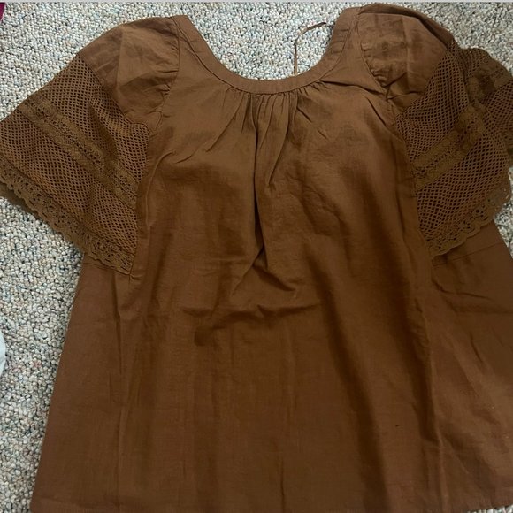 OLD NAVY Crochet Flutter-Sleeve Swing Top for Women SZ S NWT - Picture 3 of 4